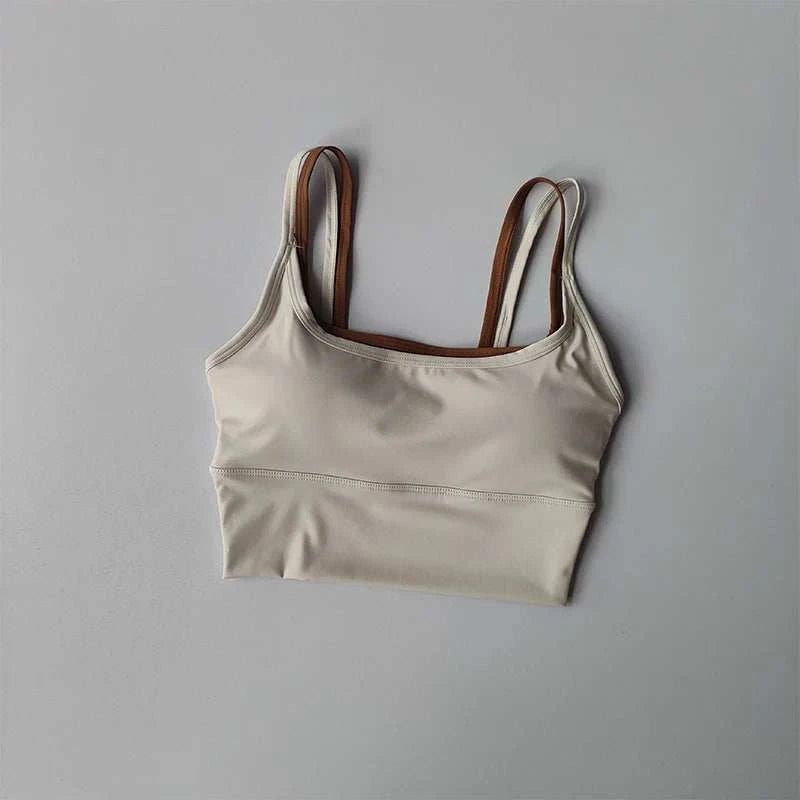 Sports Bra Women Summer Shock-Absorbing Gathering Double Breast Strap Yoga Vest Quick Drying anti Sagging Shaping Fitness Bra