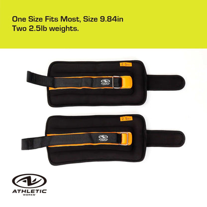 5Lb Pair Ankle & Wrist Weights (2Pcs, Each One Is 2.5LBS), Adjustable Strap