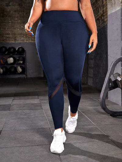 Elevate Your Workout with Rhythm Era Plus Contrast Mesh Wideband Waist Sports Leggings for Women