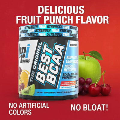 Best BCAA Powder, Fruit Punch, 10.58 Oz, 30 Servings, Amino Acids for Muscle Recovery