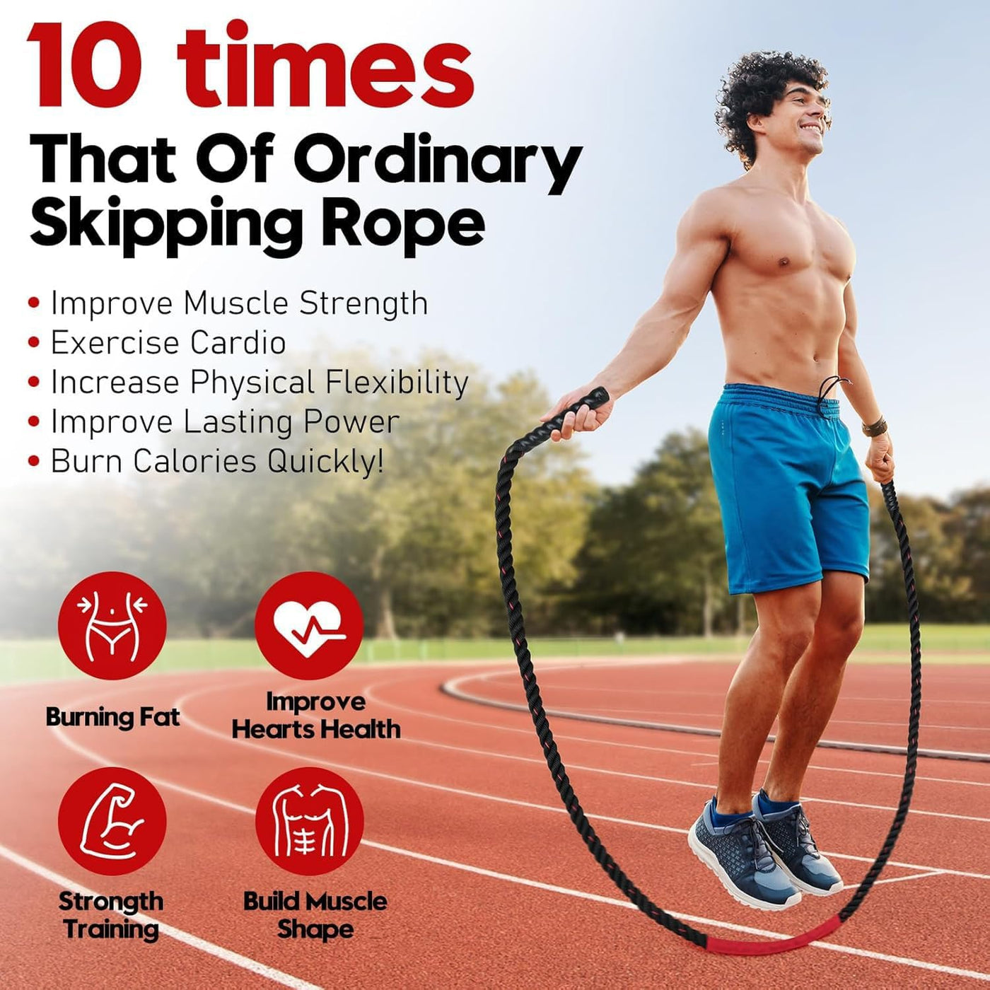 Elevate Your Fitness with Our 3lb, 4lb, and 5lb Weighted Jump Ropes - Ultimate Workout Equipment for Strength and Endurance