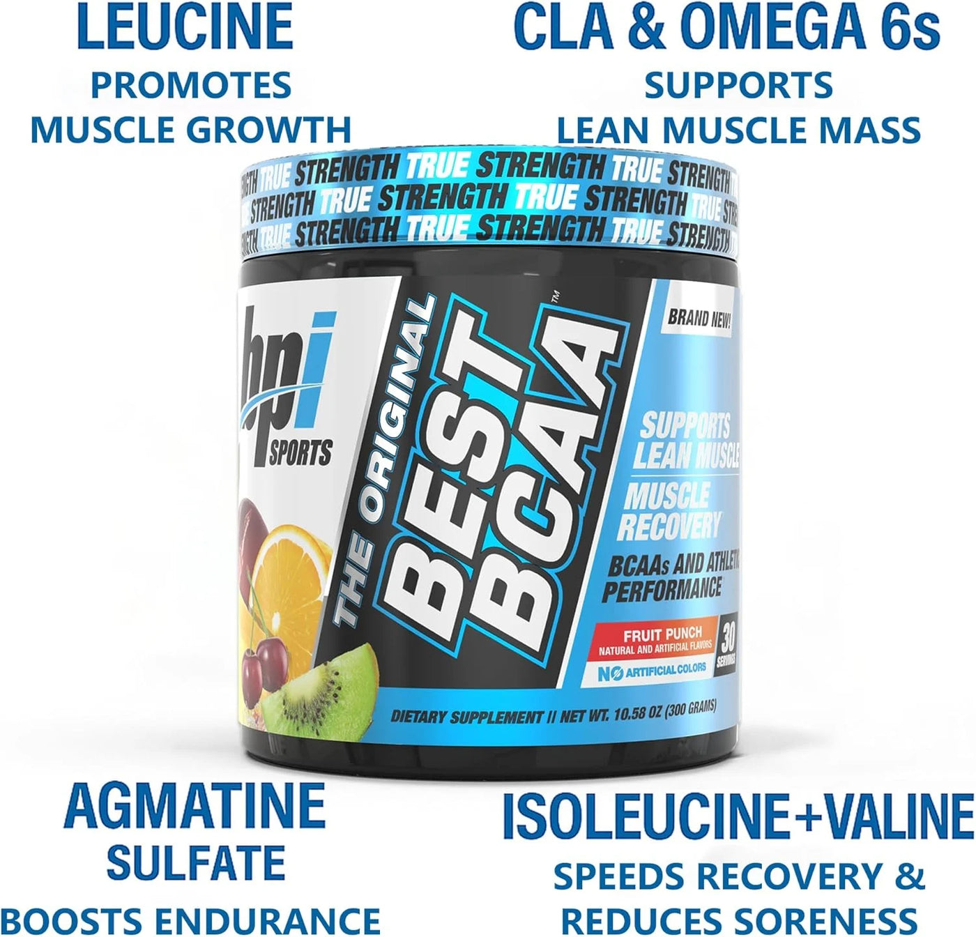 Best BCAA Powder, Fruit Punch, 10.58 Oz, 30 Servings, Amino Acids for Muscle Recovery