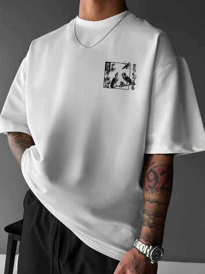 Outdoor Sports T-Shirt Men'S Summer Casual Fashion Trend round Neck Short Sleeve Loose and Comfortable Pure Cotton Men Clothing