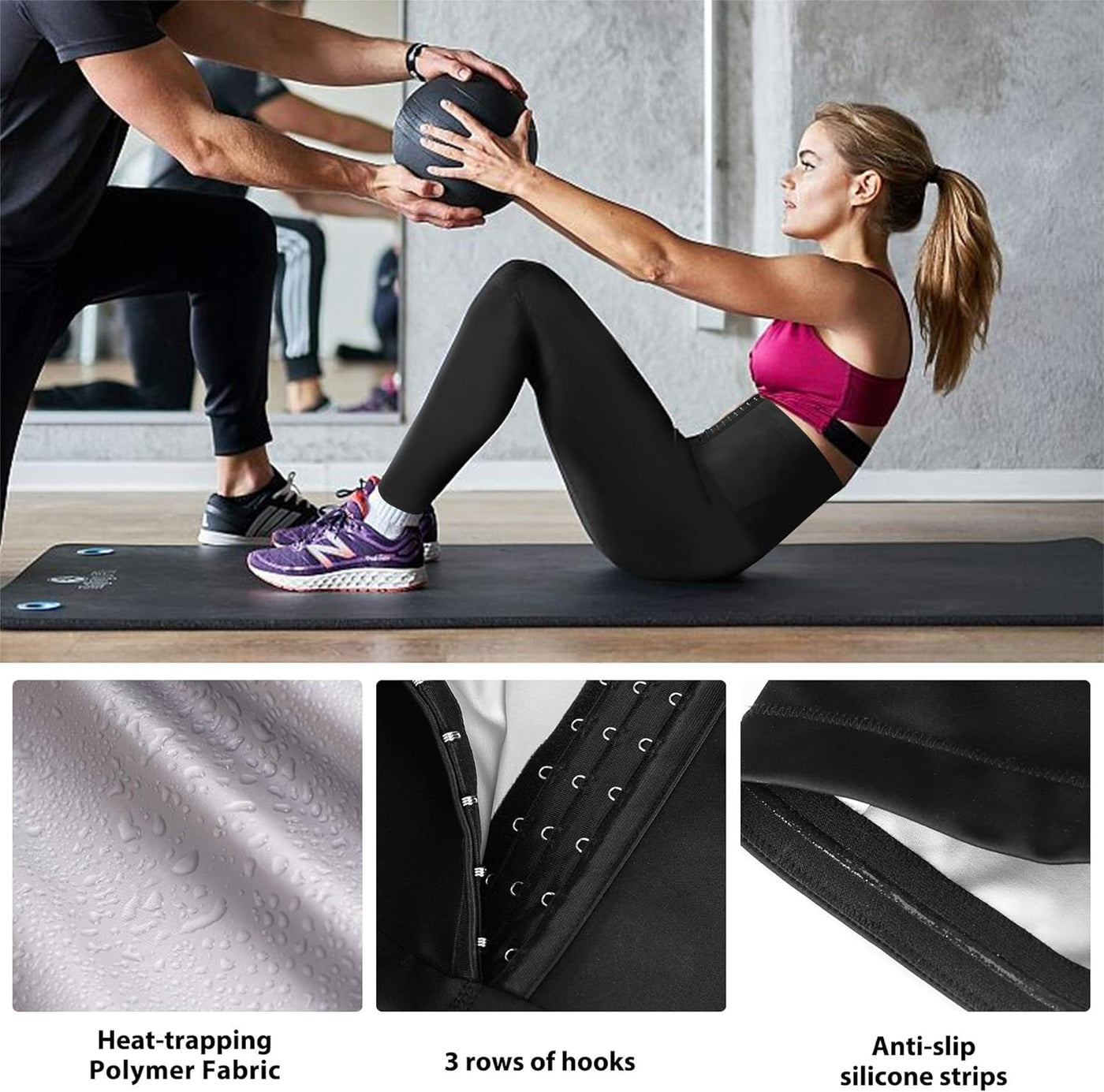 Elevate Your Workout with Women’s High Waist Sauna Leggings - Slimming Compression Tights for Ultimate Fitness Performance (Black, XX-Large)