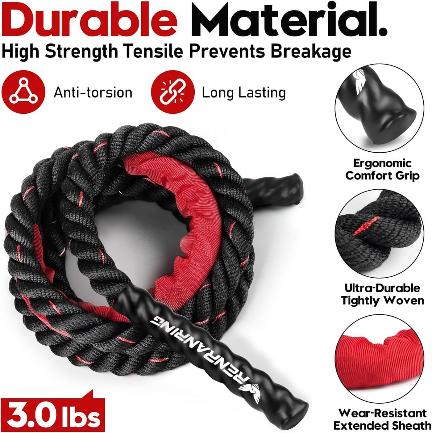Elevate Your Fitness with Our 3lb, 4lb, and 5lb Weighted Jump Ropes - Ultimate Workout Equipment for Strength and Endurance