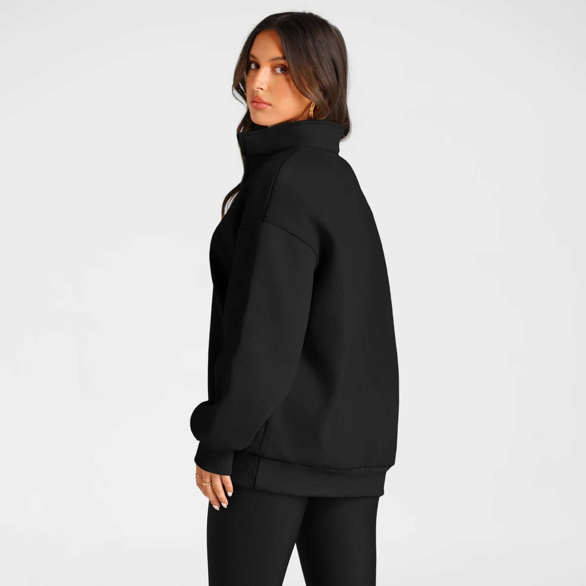 Womens Oversized Sweatshirts Half Zip Pullover Fall Fashion Hoodies Long Sleeve Shirts Clothes