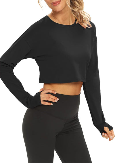 Elevate Your Workout Style with Mippo Long Sleeve Cropped Athletic Tops for Women
