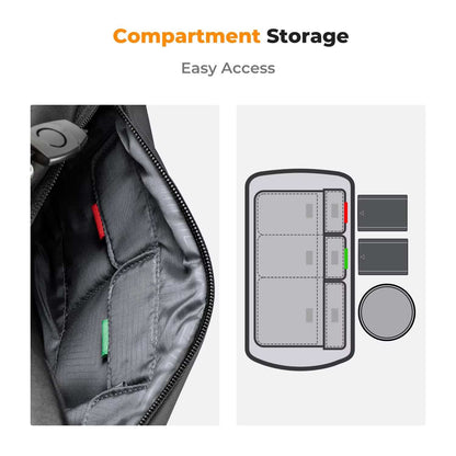 K&F Concept 10L Camera Shoulder Bag for Digital Canon/Nikon/Sony/Dji Drone Lightweight Travel Photography Sling Bag Carry Pouchs