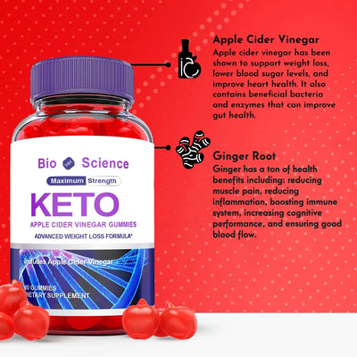 Revitalize Your Weight Loss Journey with (2 Pack) Bioscience Keto ACV Gummies - Boost Energy, Enhance Focus, and Ignite Metabolism with 120 Delicious Gummies!