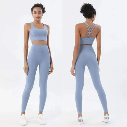 Women'S 2 Piece Sports Set - High Waist Booty-Lifting Leggings with Back Pocket & Sports Bra Yoga/Gym/Running Workout Outfit