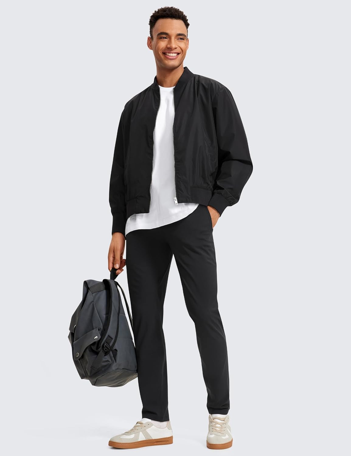 4-Way Stretch Athletic Pants for Men 30" Workout Lounge Casual Work Jogger with Zip Pocket