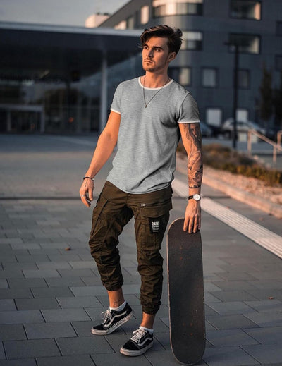 Men 2 Pack Muscle Shirt Bodybuilding Gym Workout Shirt Short Sleeve Tee