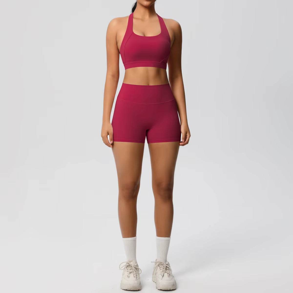 High Quality Customize Logo Gym 2 Pieces Set Breathable Active Wears Quick Dry Shorts Yoga Set for Women