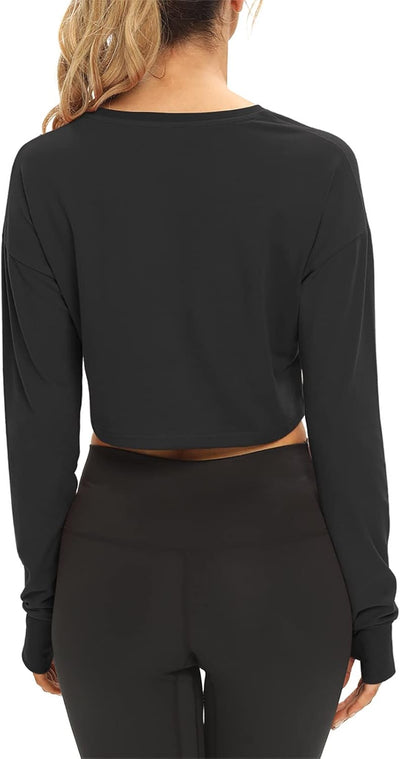 Elevate Your Workout Style with Mippo Long Sleeve Cropped Athletic Tops for Women