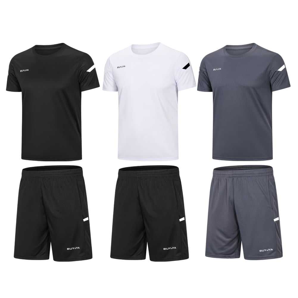 3Pack Men'S Workout Set Gym Clothes Active Shorts Shirt Set for Running Basketball Football and Daily Life,Size S-3XL