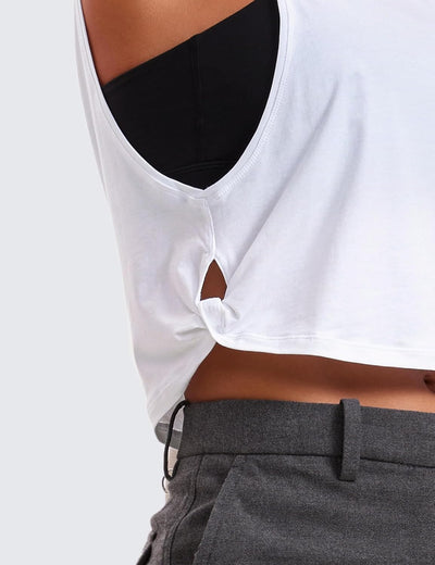 Elevate Your Workout with Our Luxurious Pima Cotton Cropped Tank Top for Women - Perfect for Yoga, Running, and Gym Sessions