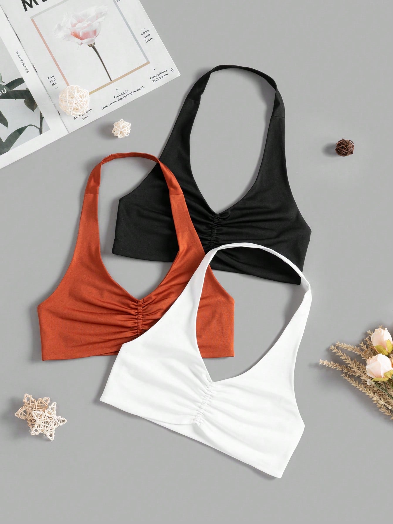 Elevate Your Workout with the Studio Sport 3-Piece Letter Graphic Backless Sports Tee Set