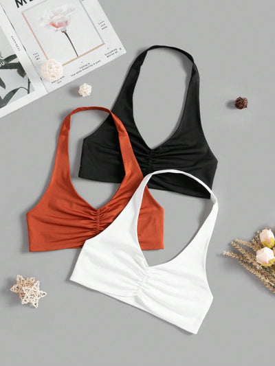 Elevate Your Workout with the Studio Sport 3-Piece Letter Graphic Backless Sports Tee Set