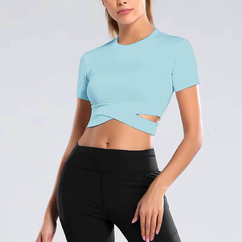 Women'S Fitness T-Shirts 2024 Clothing Gym Shirt Female Seamless Yoga Top Sportswear Crop Tops Sports Wear for Women T-Shirt