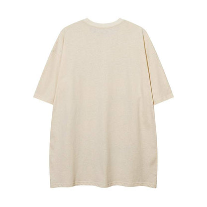 Fashion Graffiti Letter Short Sleeve Men Clothing