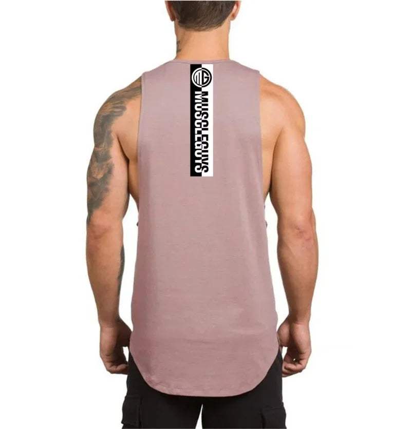 Brand NO PAIN NO GAIN Clothing Bodybuilding Stringer Gym Tank Top Men Fitness Singlet Cotton Sleeveless Shirt Muscle Vest
