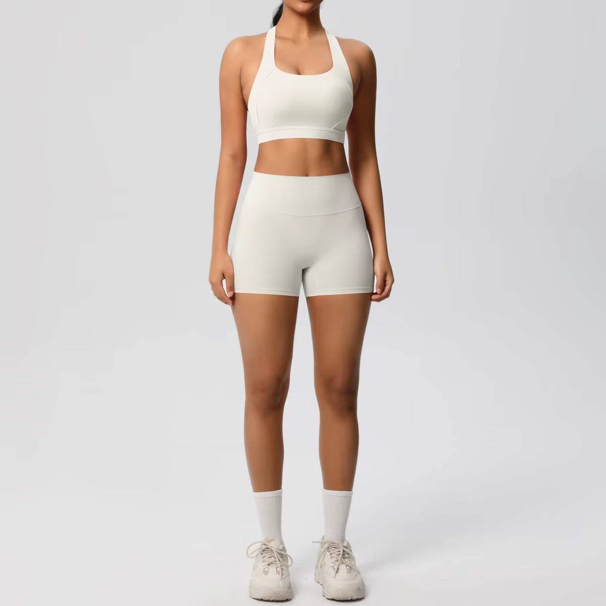 High Quality Customize Logo Gym 2 Pieces Set Breathable Active Wears Quick Dry Shorts Yoga Set for Women