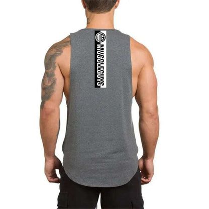Brand NO PAIN NO GAIN Clothing Bodybuilding Stringer Gym Tank Top Men Fitness Singlet Cotton Sleeveless Shirt Muscle Vest