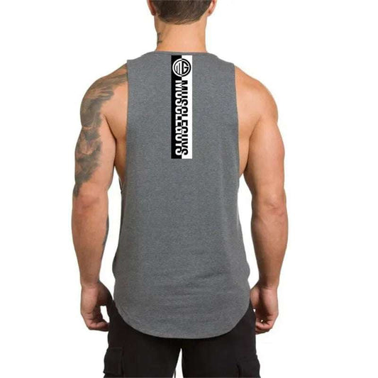 Brand NO PAIN NO GAIN Clothing Bodybuilding Stringer Gym Tank Top Men Fitness Singlet Cotton Sleeveless Shirt Muscle Vest