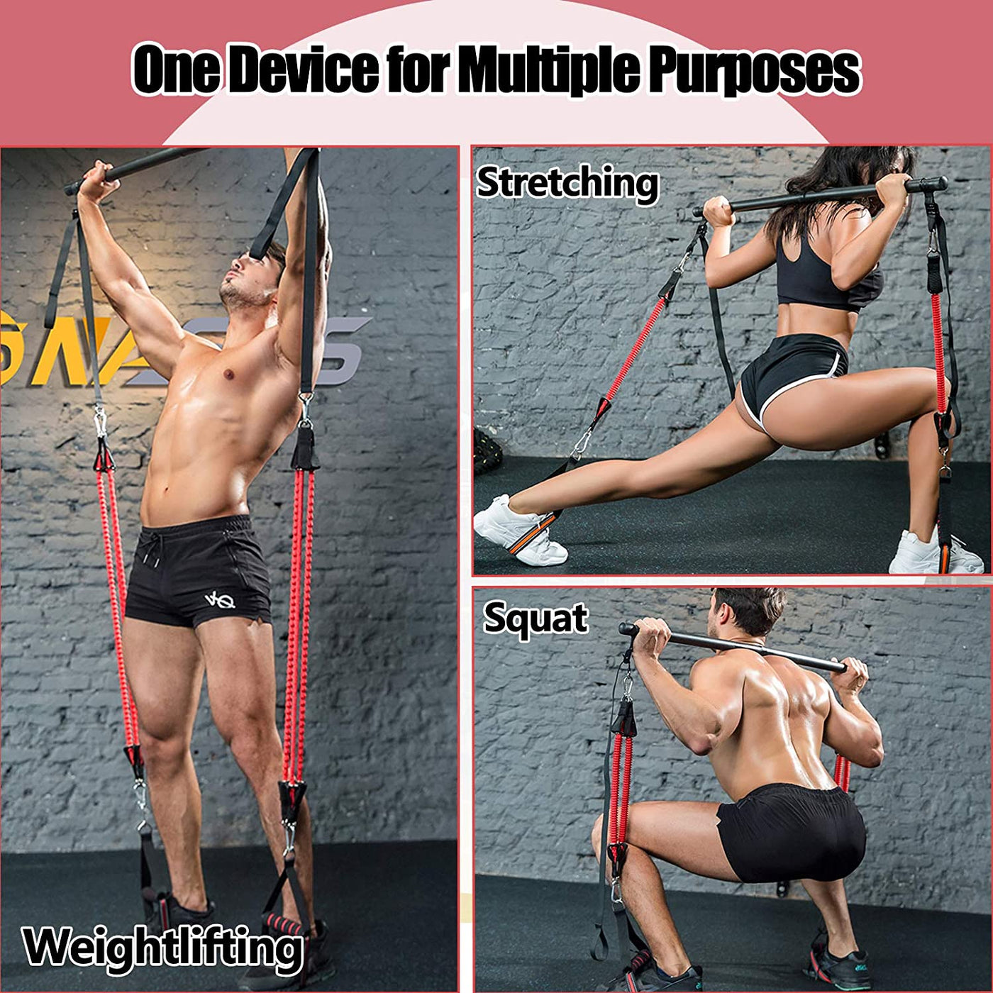 Ultimate Portable Pilates Bar Kit with Adjustable Resistance Bands - Your Complete Home Gym Solution for Strength Training and Full Body Workouts