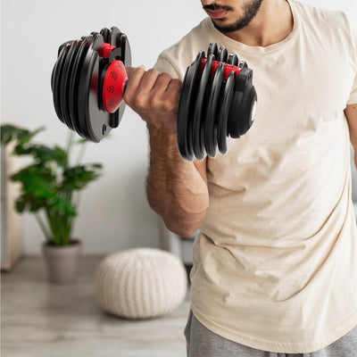 Adjustable Dumbbells, 25Lb Smartbell Dumbbell Set with 9-In-1 Quick-Select Weights, 2.5Lb Increments for Home Gym