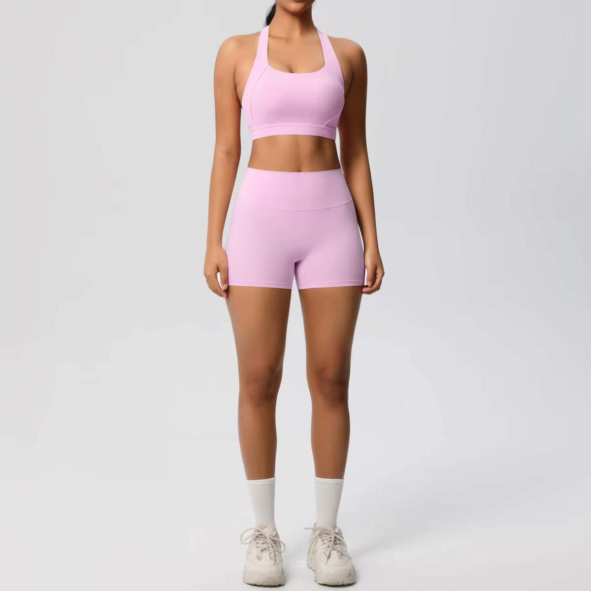 High Quality Customize Logo Gym 2 Pieces Set Breathable Active Wears Quick Dry Shorts Yoga Set for Women