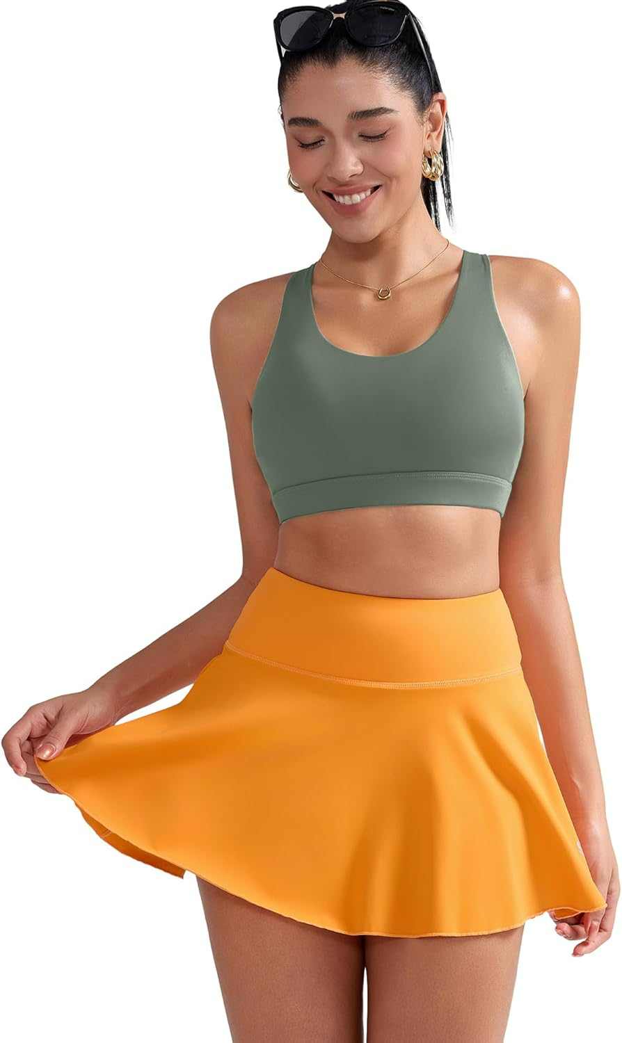 Sports Bra for Women, Criss-Cross Back Padded Strappy Sports Bras Medium Support Yoga Bra with Removable Cups