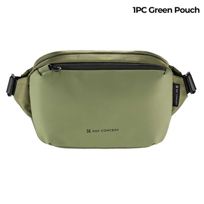 K&F Concept 10L green camera shoulder sling bag with adjustable strap and waterproof material