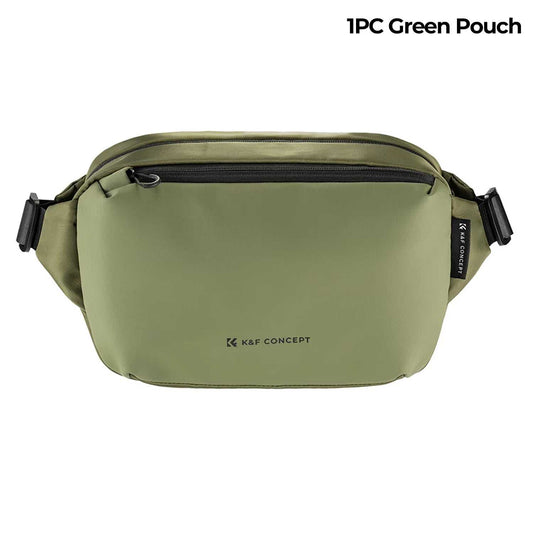 K&F Concept 10L green camera shoulder sling bag with adjustable strap and waterproof material