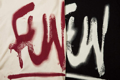 Fashion Graffiti Letter Short Sleeve Men Clothing