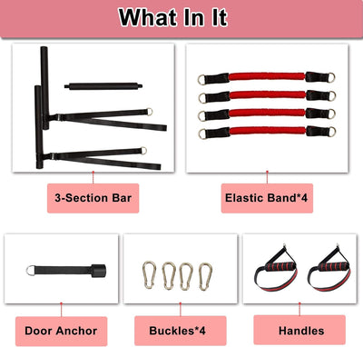 Ultimate Portable Pilates Bar Kit with Adjustable Resistance Bands - Your Complete Home Gym Solution for Strength Training and Full Body Workouts