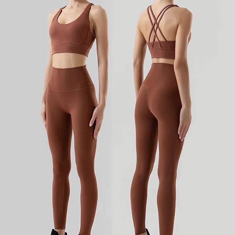 Women'S 2 Piece Sports Set - High Waist Booty-Lifting Leggings with Back Pocket & Sports Bra Yoga/Gym/Running Workout Outfit