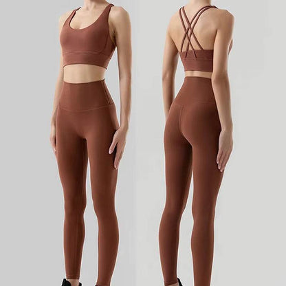 Women'S 2 Piece Sports Set - High Waist Booty-Lifting Leggings with Back Pocket & Sports Bra Yoga/Gym/Running Workout Outfit