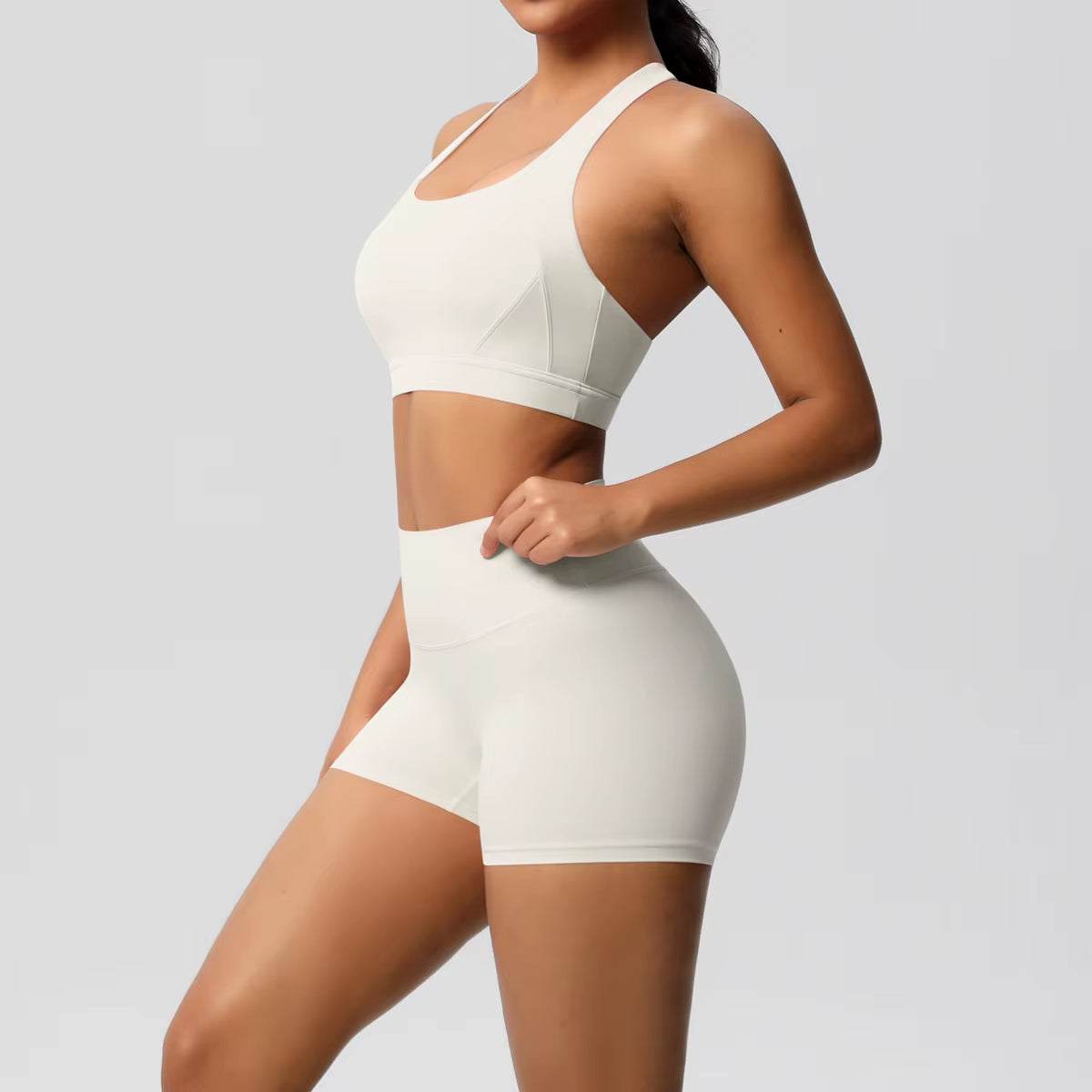 High Quality Customize Logo Gym 2 Pieces Set Breathable Active Wears Quick Dry Shorts Yoga Set for Women