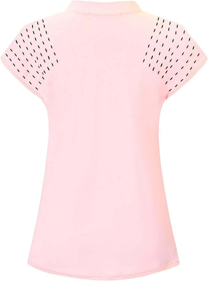 Womens V Neck Golf Polo Shirts Short Sleeve Sport Shirt Workout Tops