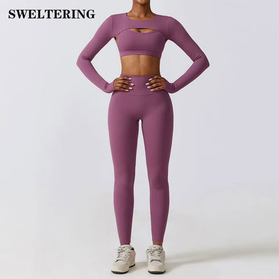 Elevate Your Workout with Our Women’s 2/3Pcs Yoga Sets: High Waist Leggings & Stretch Sports Bra for Ultimate Comfort and Style