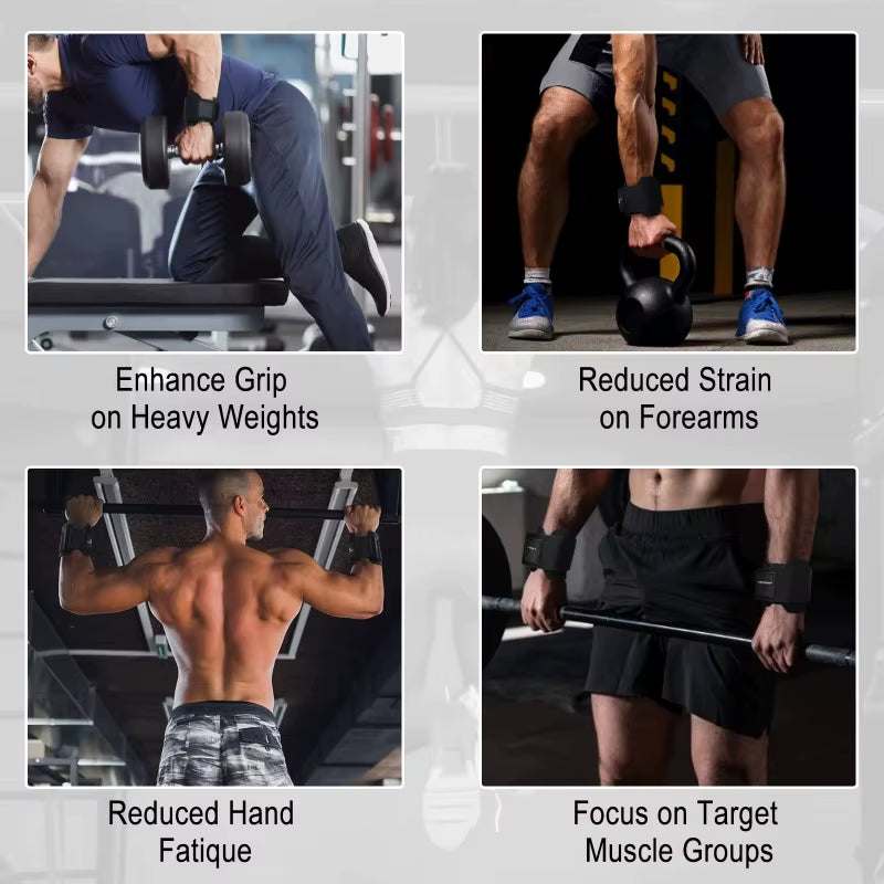 1/2Pcs Lifting Hook Wrist Strap Hand Grip Support Hard Pull Lifting Fitness Gloves for Men and Women Fitness Equipment Gym