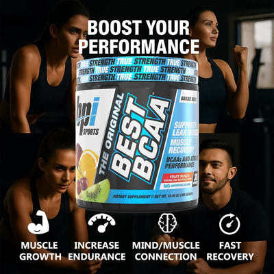 Best BCAA Powder, Fruit Punch, 10.58 Oz, 30 Servings, Amino Acids for Muscle Recovery