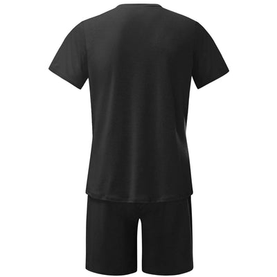 Elevate Your Summer Wardrobe with Our Stylish Men's Short Sleeve T-Shirt and Shorts Set - Perfect for Casual Outings and Sports Activities!