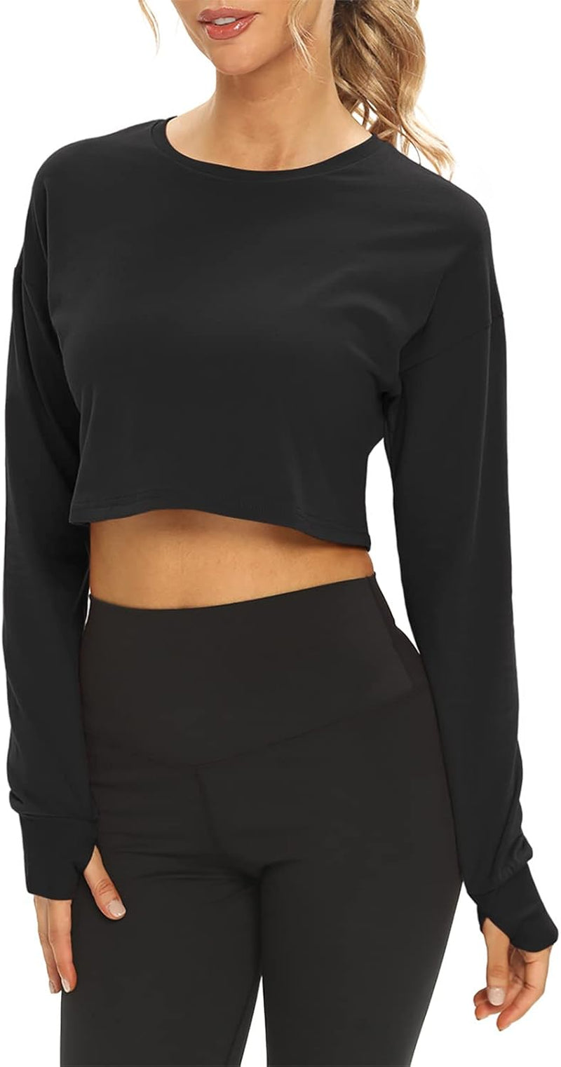 Elevate Your Workout Style with Mippo Long Sleeve Cropped Athletic Tops for Women