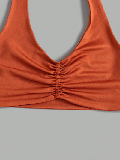 Elevate Your Workout with the Studio Sport 3-Piece Letter Graphic Backless Sports Tee Set