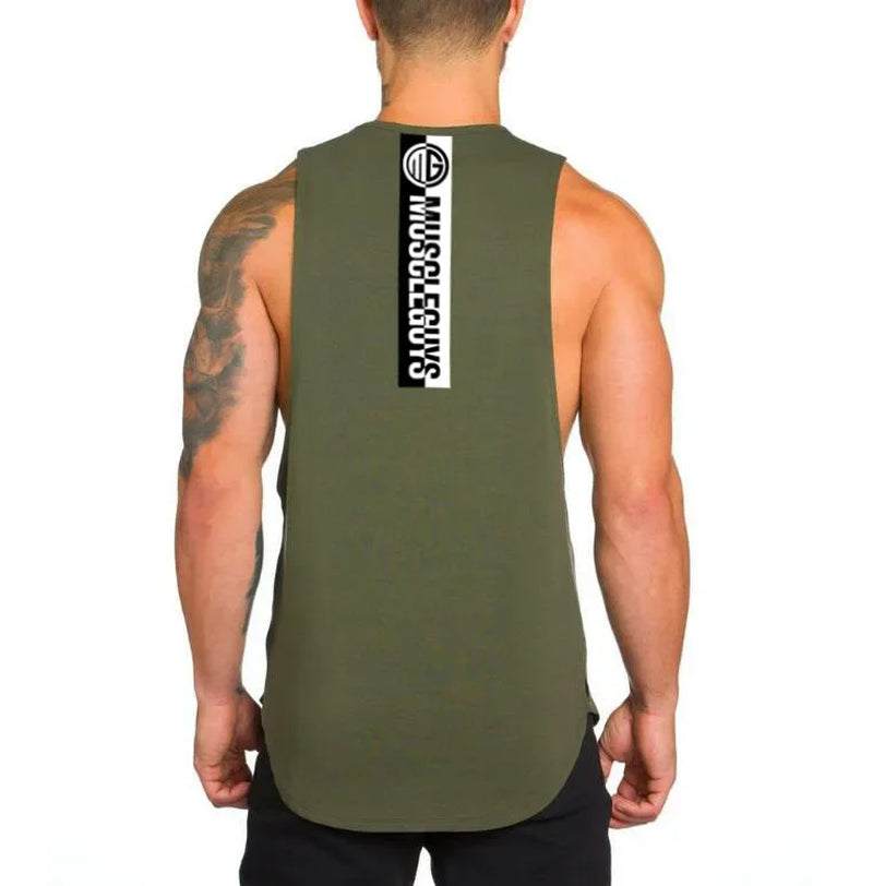 Brand NO PAIN NO GAIN Clothing Bodybuilding Stringer Gym Tank Top Men Fitness Singlet Cotton Sleeveless Shirt Muscle Vest