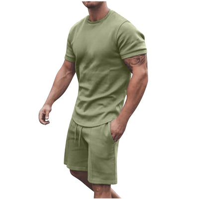 Men's Casual Summer Tracksuit Set - Short Sleeve T-Shirt and Shorts for Ultimate Comfort and Style