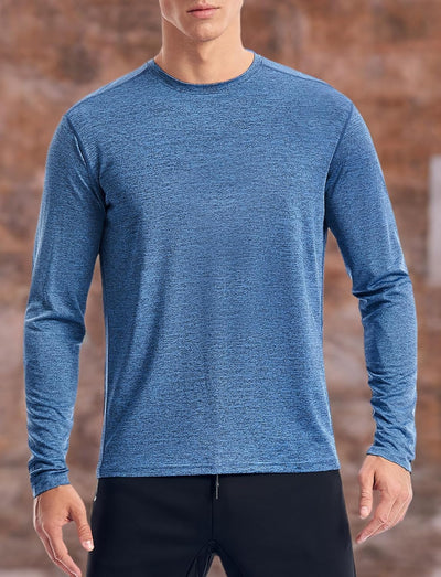 Moisture Wicking Athletic Shirts for Men Long Sleeve Workout Running Gym Performance Tee Uv/Sun Protection