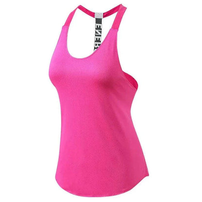 2024 Gym Tops Women'S Sports Top Letter Backless Shirts Sleeveless Yoga Tops Fitness Running Quick Dry Tank Crop Top